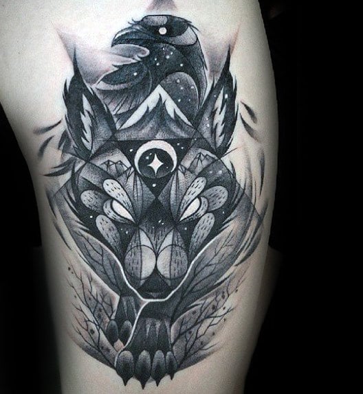 tatuaje lobo geometrico 81