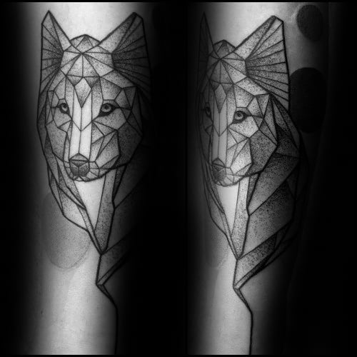 tatuaje lobo geometrico 87