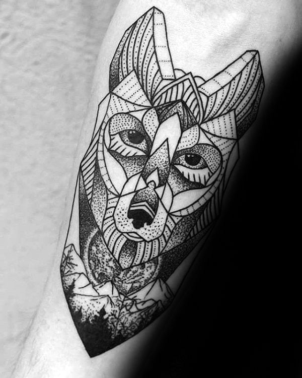tatuaje lobo geometrico 91