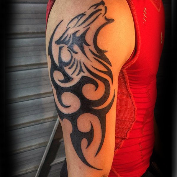 tatuaje lobo tribal 31