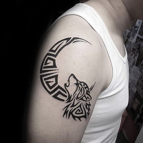tatuaje lobo tribal 33