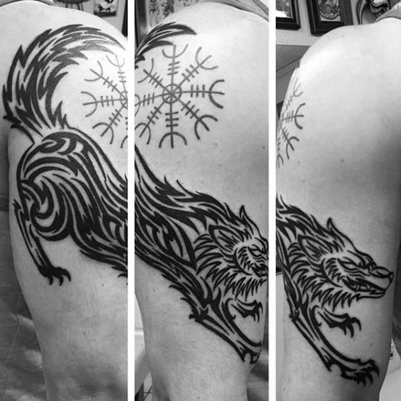 tatuaje lobo tribal 39
