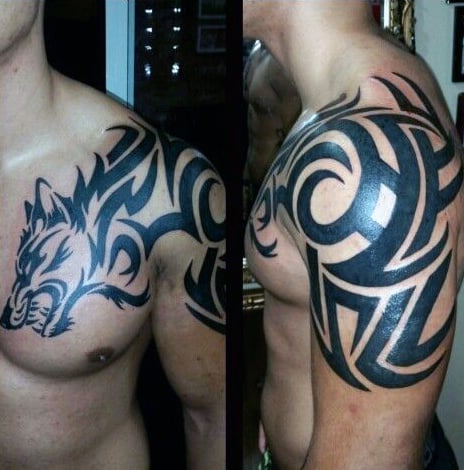 tatuaje lobo tribal 43