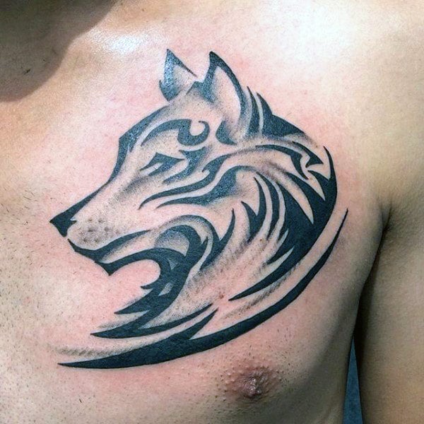 tatuaje lobo tribal 45