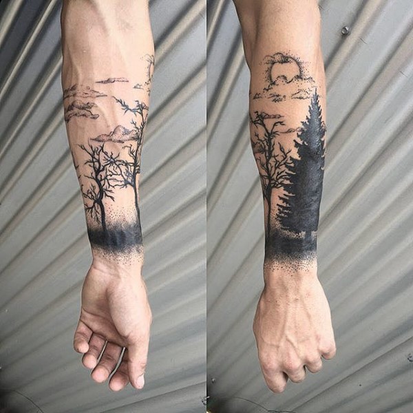 tatuaje manga de arbol 39
