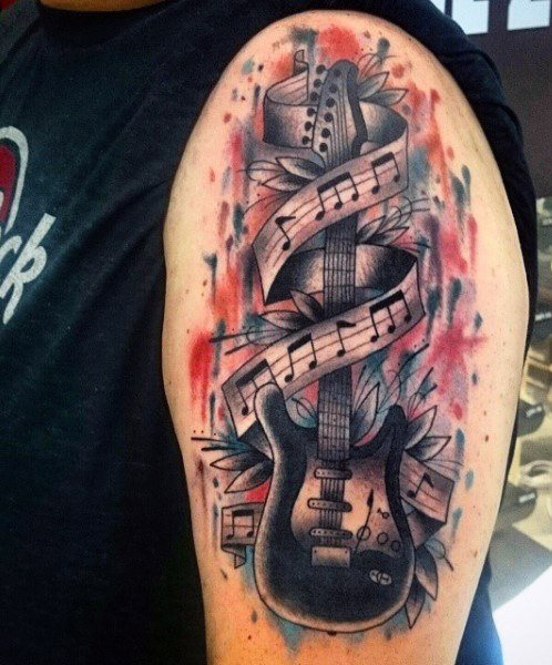 tatuaje guitarra 130