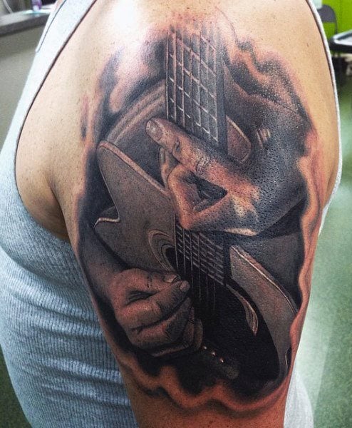 tatuaje guitarra 145