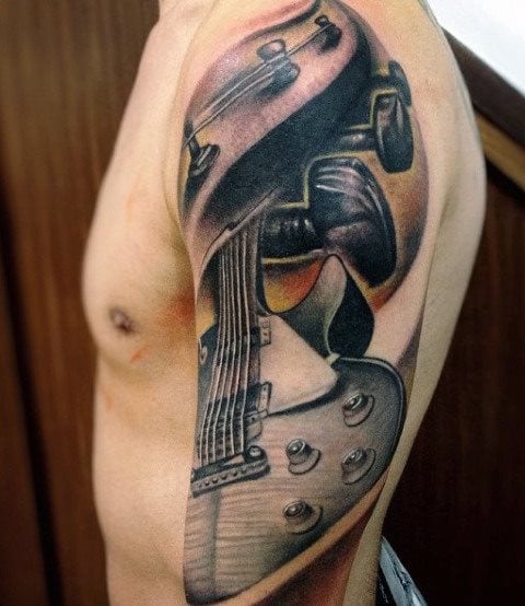tatuaje guitarra 49
