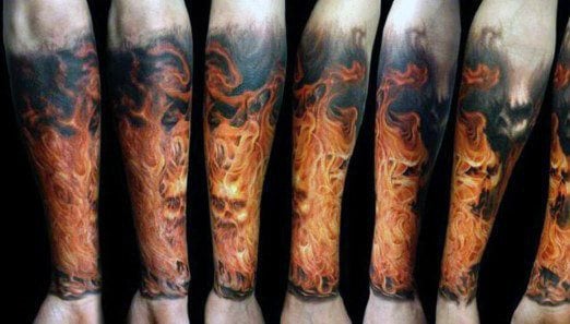 tatuaje llama fuego 151