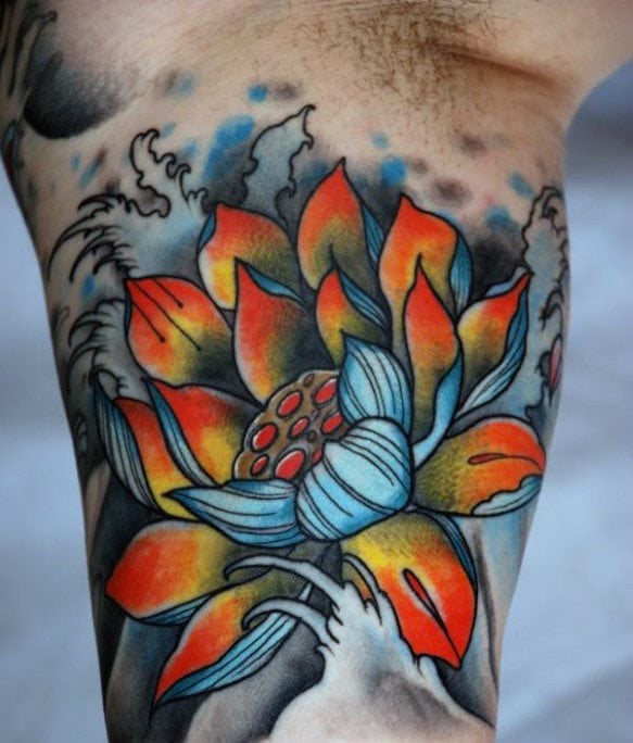 tatuaje flor de loto 124