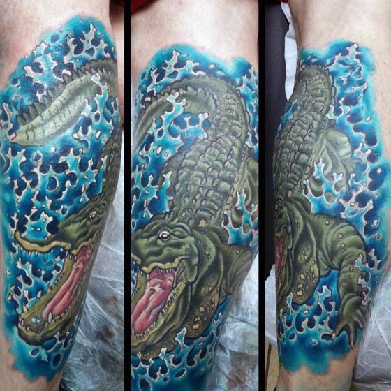 tatuaje cocodrilo caiman 158