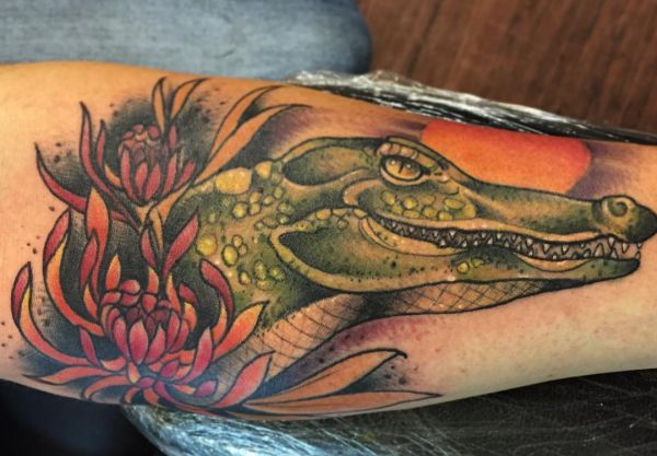tatuaje cocodrilo caiman 18