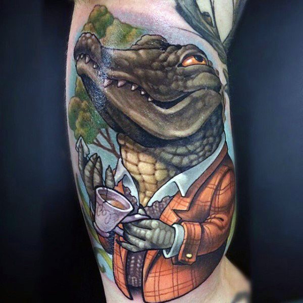 tatuaje cocodrilo caiman 82