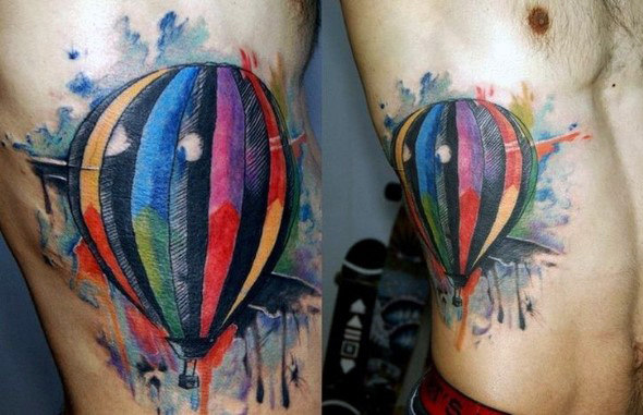 tatuaje globo aerostatico 123