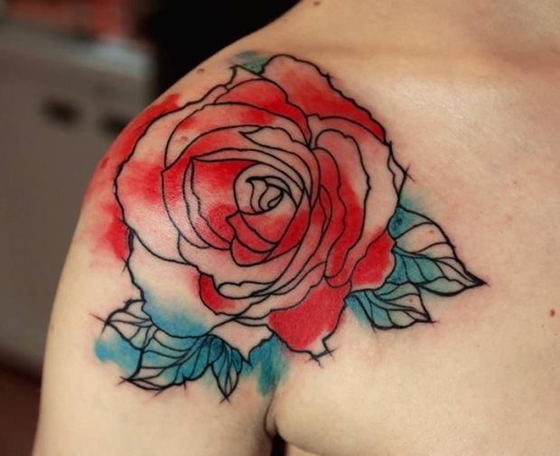 tatuaje rosa 7877