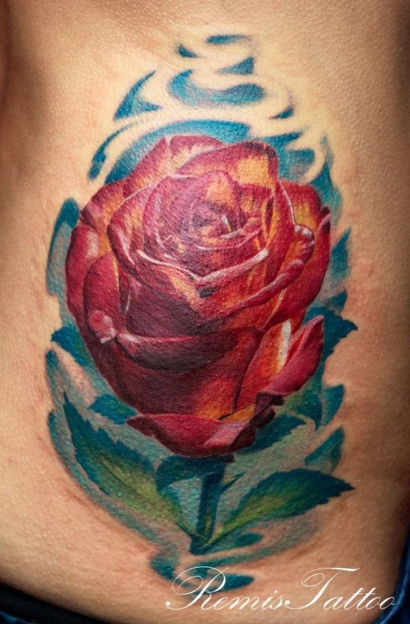tatuaje rosa 7896