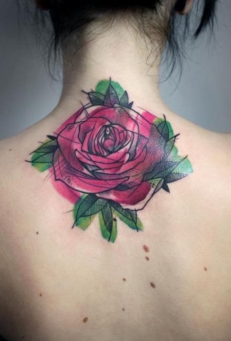 tatuaje rosa 7973