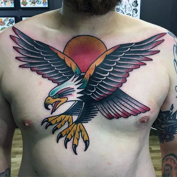Tatuaje de águila para el pecho
