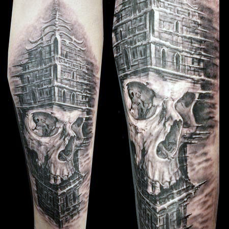 tatuaje edificio construccion 133