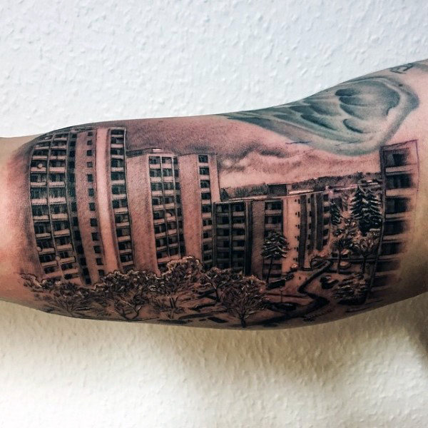 tatuaje edificio construccion 23