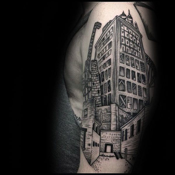 tatuaje edificio construccion 35