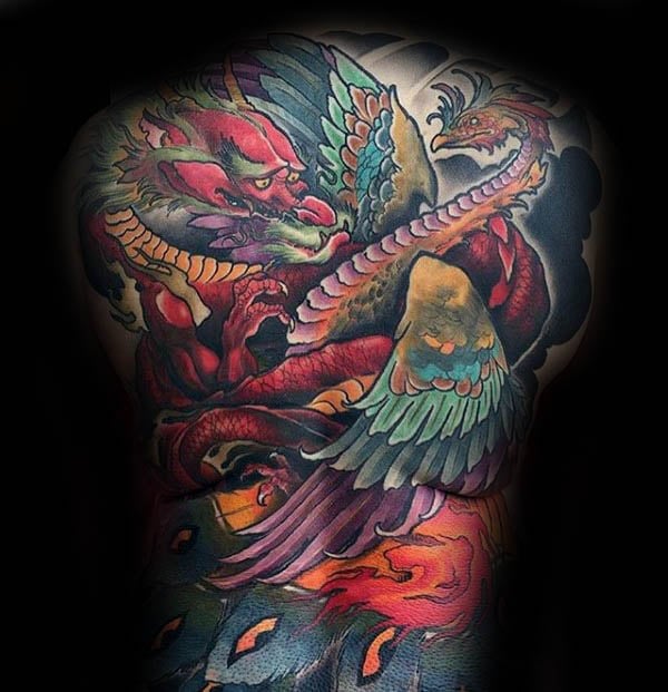 tatuaje fenix en espalda 29