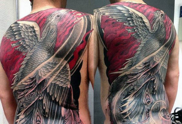 tatuaje fenix en espalda 51