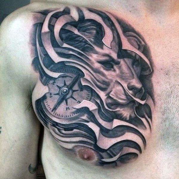 tatuaje leon en el pecho 01