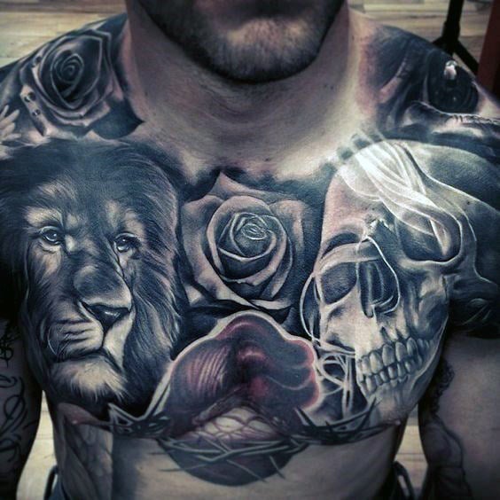 tatuaje leon en el pecho 101