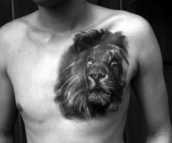 tatuaje leon en el pecho 11