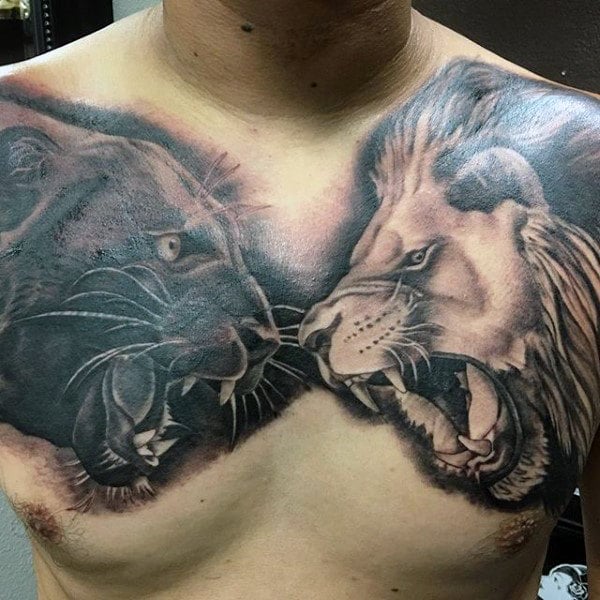 tatuaje leon en el pecho 31