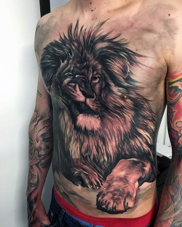 tatuaje leon en el pecho 51
