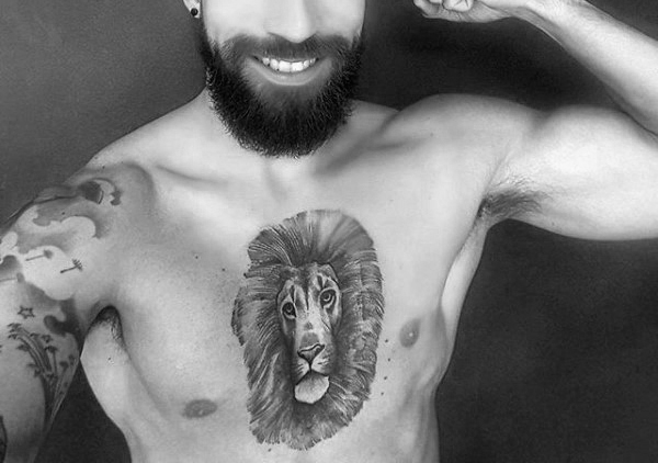 tatuaje leon en el pecho 57