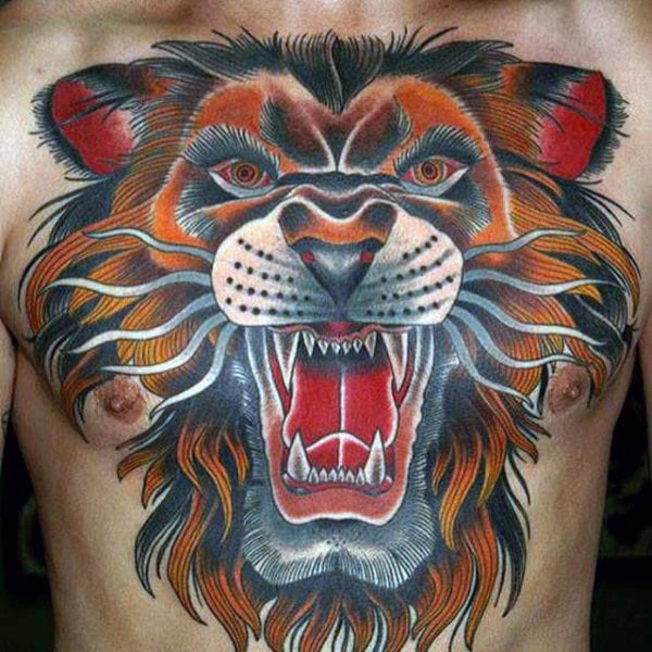 tatuaje leon en el pecho 59
