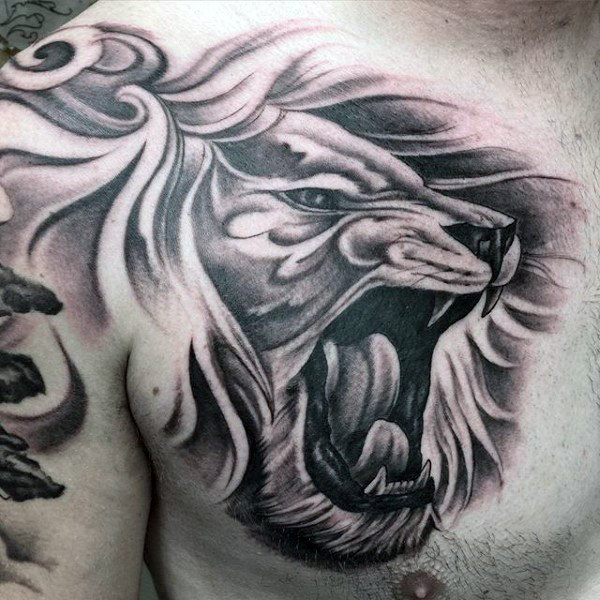 tatuaje leon en el pecho 97
