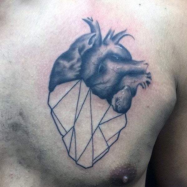 tatuaje corazon geometrico 33