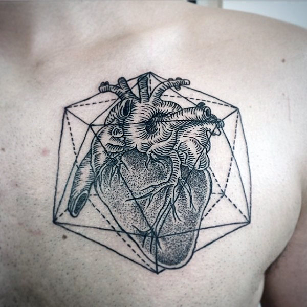 tatuaje corazon geometrico 37
