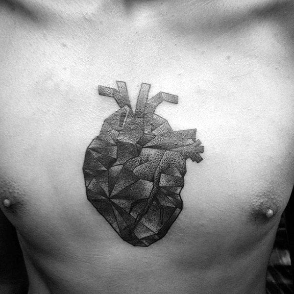tatuaje corazon geometrico 91