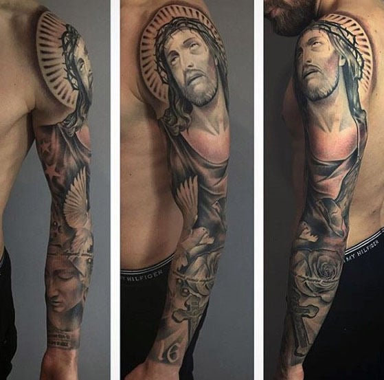 tatuaje manga de jesus 55