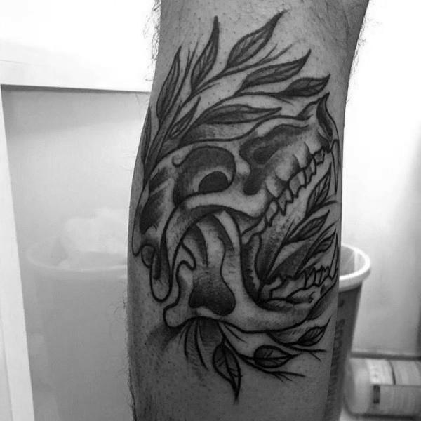 tatuaje calavera lobo 67