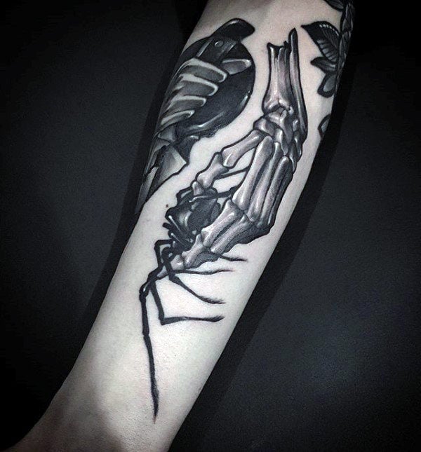 tatuaje hueso esqueleto mano 101