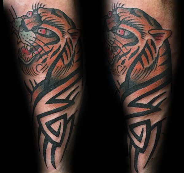 tatuaje tigre tribal 75