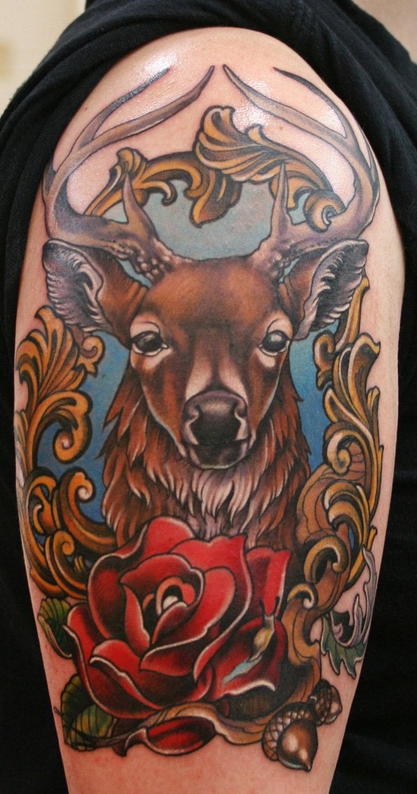 tatuaje ciervo mujer 111