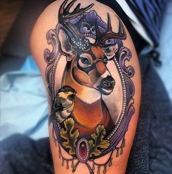 tatuaje ciervo mujer 47