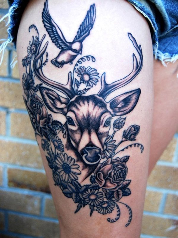 tatuaje ciervo mujer 89